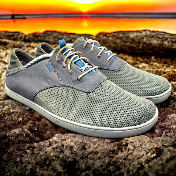 Olukai Nohea Moku Slip On Gray Boat Beach Summer Mesh Shoes Mens 10.5 Fast Ship - Picture 1 of 10